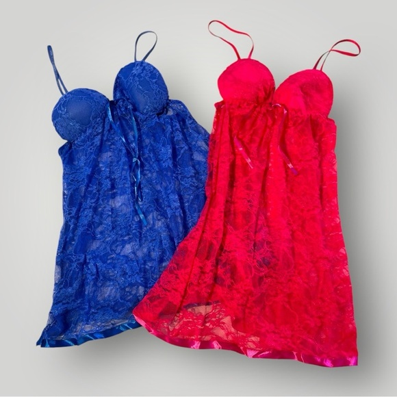 Other - Lot/2 Hot Pink/Blue Lace Lingerie